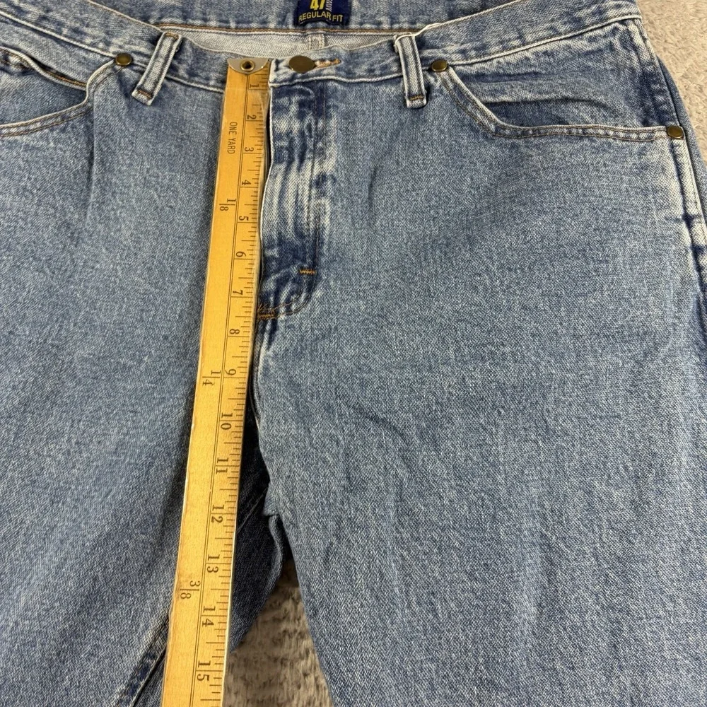 VINTAGE Wrangler 47 MWZ Jeans Mens 36x30 (Fits 35x29) Cowboy Cut Blue Cotton